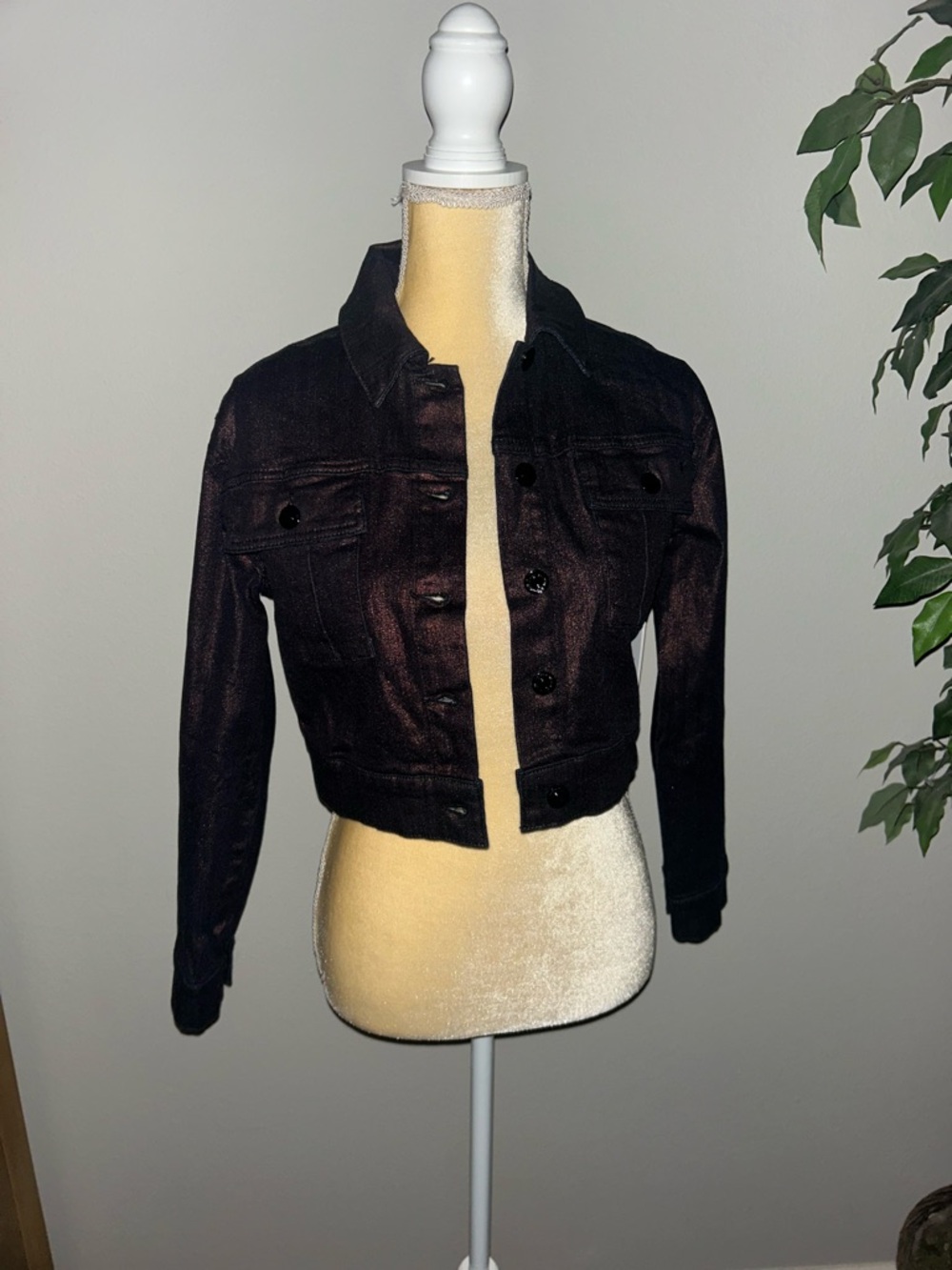 NWT Juicy Couture Cropped Bronze Denim Jacket - Women's Sz XS